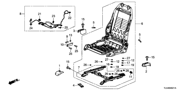 2018 Honda CR-V Cord, R. FR. Power Seat Diagram for 81206-TLA-A51