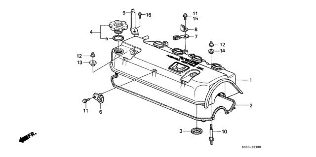 1990 Honda Civic Cylinder Head Cover Diagram