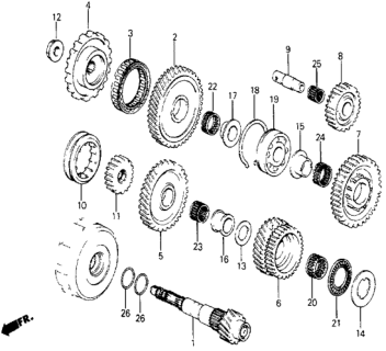 1984 Honda Civic 5 Door DX KA 3AT 3AT Countershaft Diagram