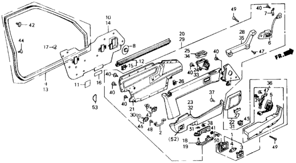 1989 Honda Accord Light Assy., Courtesy *R92L* (Clear) (Daiichi) (MAUVE RED) Diagram for 34256-SE3-A03ZF