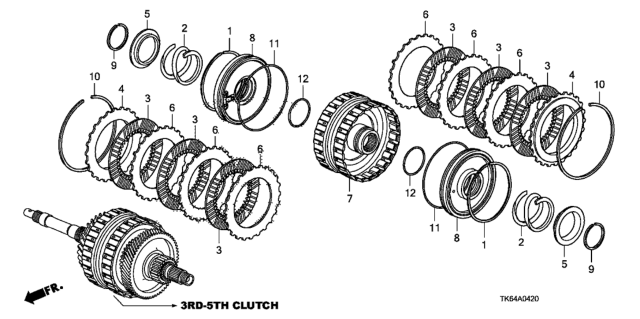 2012 Honda Fit AT Clutch (3rd-5th) Diagram