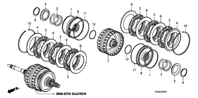 2009 Honda Fit AT Clutch (3rd-5th) Diagram