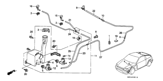 1988 Honda CRX Windshield Washer Diagram