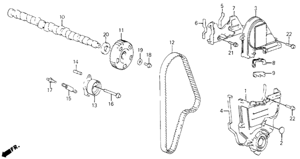 1990 Honda Civic Camshaft Diagram for 14111-PM6-A10