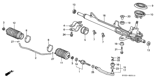 1995 Honda Accord P.S. Gear Box Diagram