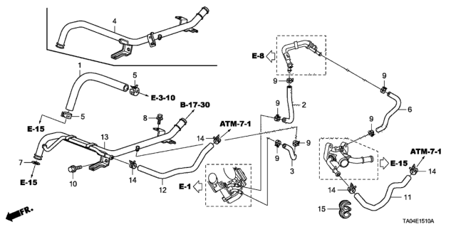 2009 Honda Accord Water Hose (L4) Diagram