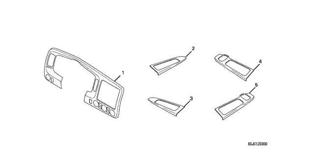 2006 Honda Ridgeline 4 Door RTL KA 5AT Metallic Interior Trim Diagram