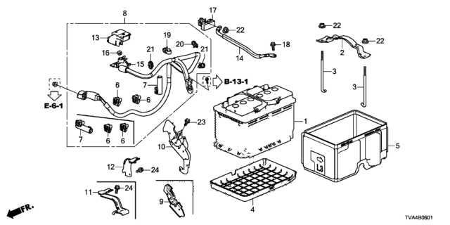 2018 Honda Accord Sensor Assy., Battery Diagram for 38920-TVA-A01