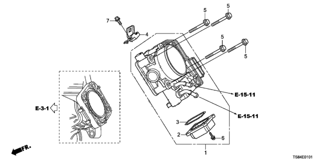 2014 Honda Civic Throttle Body (2.4L) Diagram