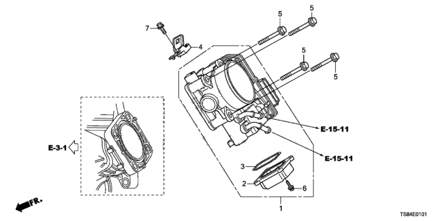 2013 Honda Civic Throttle Body (2.4L) Diagram