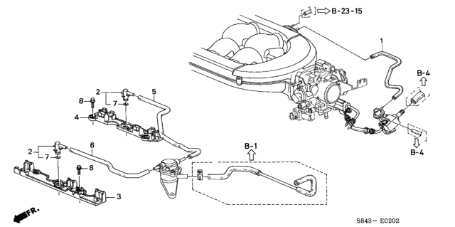 2000 Honda Accord Install Pipe - Tubing (V6) Diagram