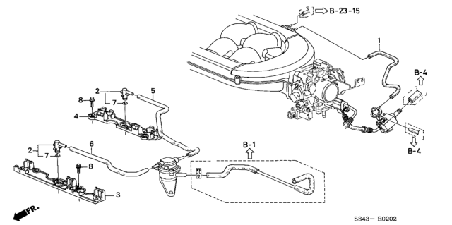 2001 Honda Accord Tube, Pressure Regulator Diagram for 17114-P8C-A20