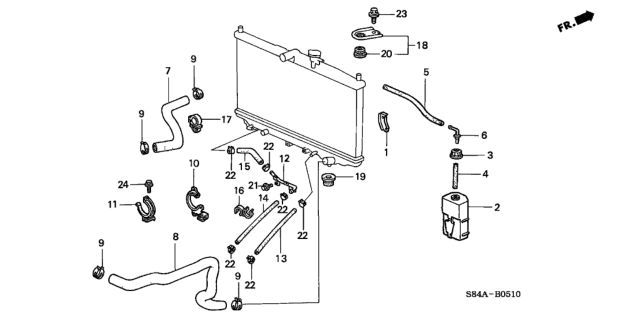 2002 Honda Accord Radiator Hose Diagram