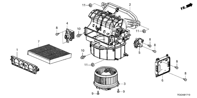 2021 Honda Civic 5 Door EX KA CVT Heater Blower Diagram