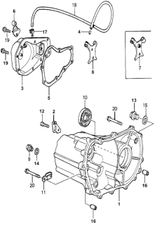 1981 Honda Accord 3 Door LX KH 5MT MT Transmission Housing Diagram