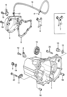 1980 Honda Accord MT Transmission Housing Diagram