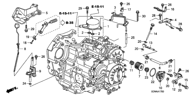 2007 Honda Accord 2 Door EXV6 (NAVIGATION) KA 5AT AT Oil Level Gauge (V6) Diagram