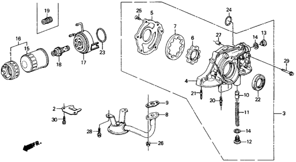 1990 Honda Civic Oil Pump - Oil Strainer Diagram