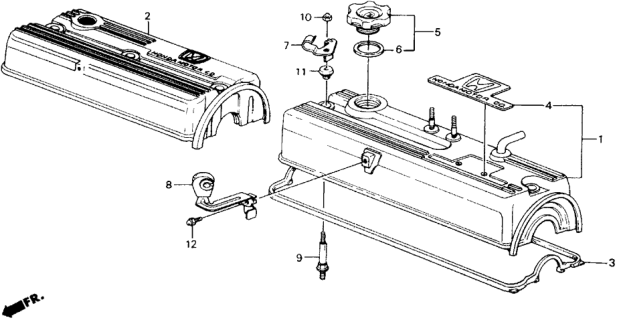 1989 Honda Accord 2 Door SEI KA 5MT Cylinder Head Cover Diagram