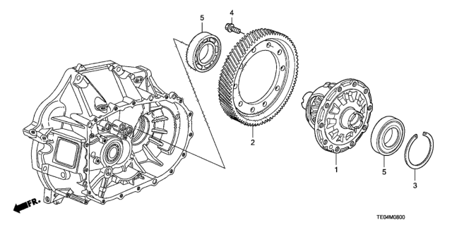 2009 Honda Accord MT Differential (L4) Diagram