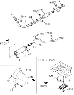 1996 Honda Passport Pipe, Exhuast Diagram for 8-97126-447-1