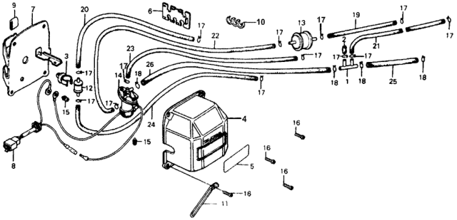 1978 Honda Accord Valve Assy., Ignition Solenoid Diagram for 36160-657-671