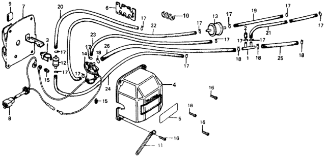 1978 Honda Accord Base, Control Box Diagram for 36030-657-672