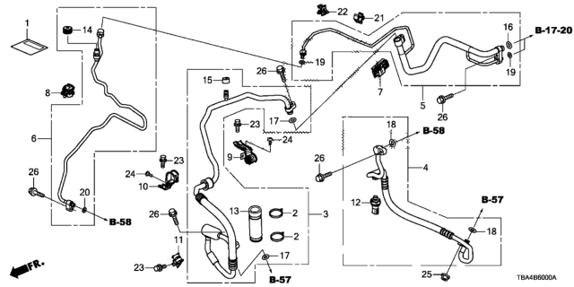 2016 Honda Civic Label A/C Diagram for 80050-TBA-A00