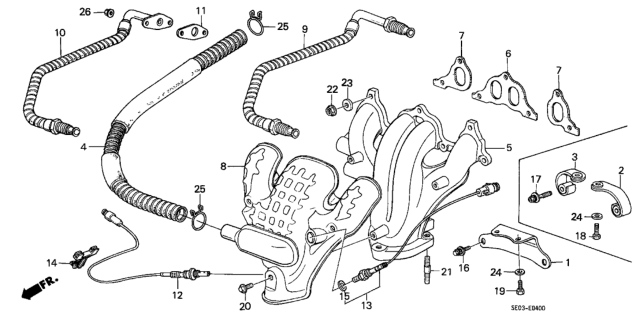 1986 Honda Accord Gasket, EGR Pipe Diagram for 18721-PJ0-660