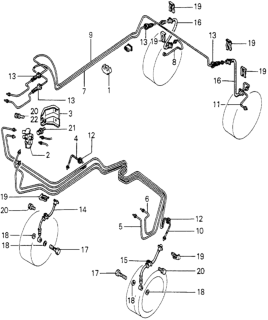 1980 Honda Accord Hose, Right Front Brake (Nichirin) Diagram for 46410-671-023