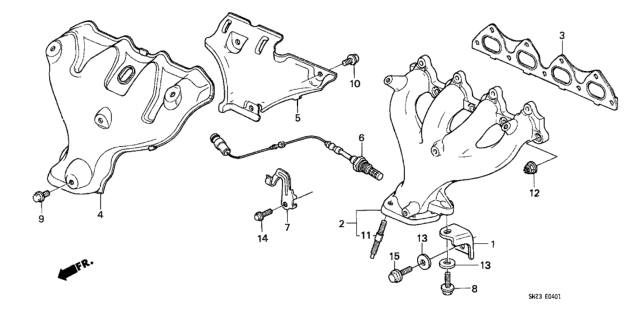 1991 Honda CRX Exhaust Manifold Diagram