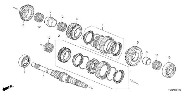 2021 Honda Civic 5 Door SPORT (TOURING) KA 6MT MT Mainshaft Diagram