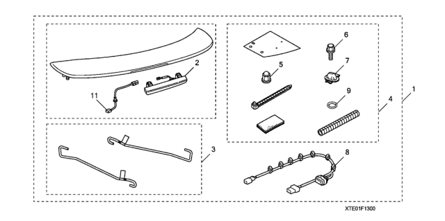 2012 Honda Accord 2 Door LX-S KA 5MT Wing Spoiler Diagram