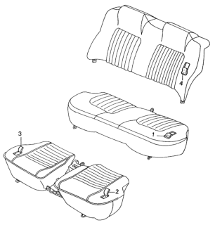 1982 Honda Civic Rear Seat Components Diagram