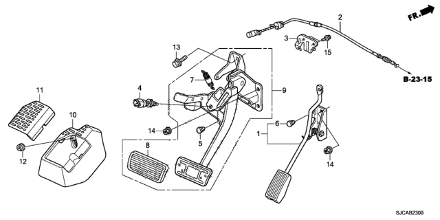 2014 Honda Ridgeline Pedal Diagram