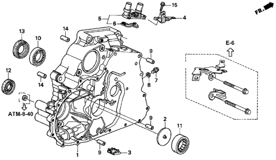 1999 Honda Civic AT Torque Converter Housing Diagram