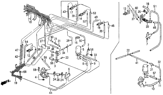 1986 Honda Civic Air Valve - Tubing Diagram