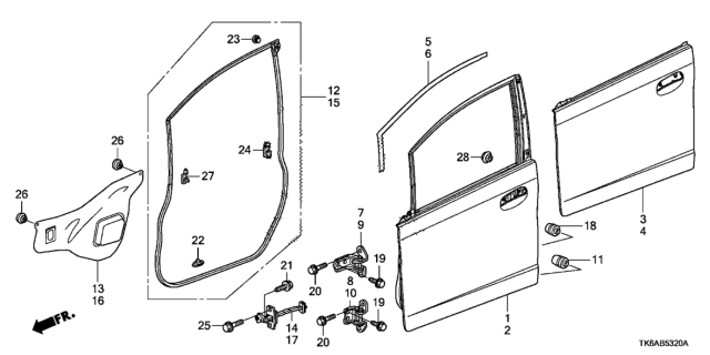 2013 Honda Fit Front Door Panels Diagram