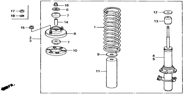 1991 Honda Civic Spring, Front (Showa) Diagram for 51401-SH3-N04