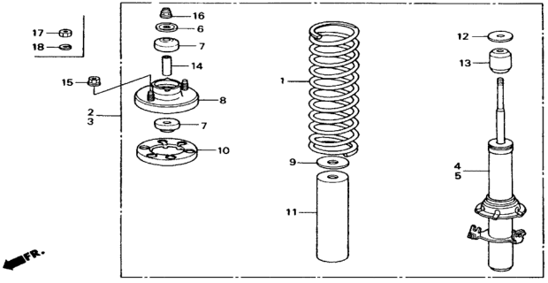 1989 Honda Civic Front Shock Absorber Diagram