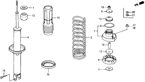 1988 Honda Accord Rear Shock Absorber Diagram