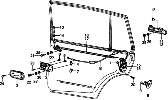 1976 Honda Civic Rear Door Locks Diagram