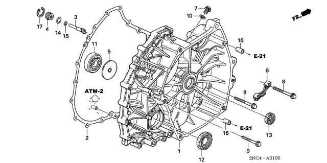 2010 Honda Civic Oil Seal (19X37X7) (Nok) Diagram for 91207-PWR-003