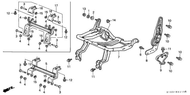 2000 Honda CR-V Rear Seat Components (Driver Side) Diagram