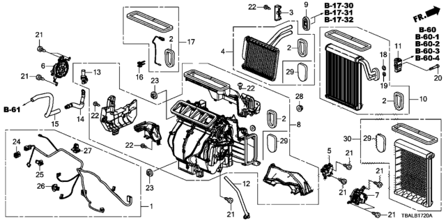 2021 Honda Civic EVAPORATOR Diagram for 80211-TBA-A12
