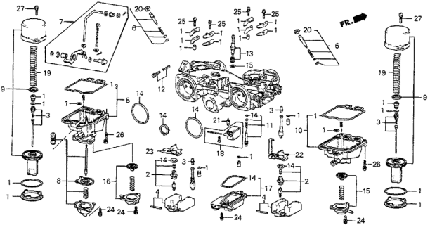 1983 Honda Prelude Chamber Set, Float Diagram for 16023-PC6-661