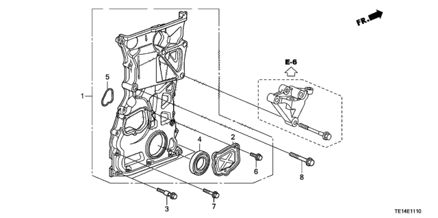 2012 Honda Accord Cover, Chain Case Diagram for 11412-R40-A00