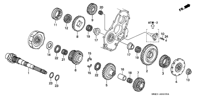 1994 Honda Civic 2 Door EX (ABS) KA 4AT AT Countershaft Diagram