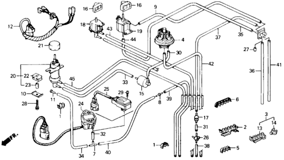 1991 Honda Prelude Chamber, Vacuum Diagram for 36134-PK2-661