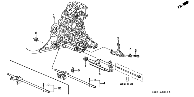 1998 Honda Civic AT Shift Fork Diagram